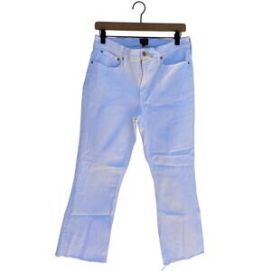 NWT J. Crew Mid Rise Flare Crop White‎ Jeans, Size 30
